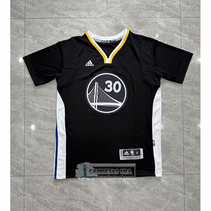 Camiseta Manga Corta Golden State Warriors Stephen Curry NO 30 Negro